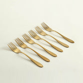 Elio Dinner Fork Set Of 6 Gold